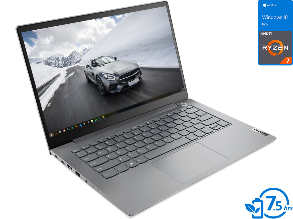 Lenovo thinkBook 14 G3 Laptop, 14" FHD Display, AMD Ryzen 7 5700U Upto 4.3GHz, 24GB RAM, 512GB NVMe SSD, Vega 8, HDMI, DIsplayPort via USB-C, Card Reader, Wi-Fi, Bluetooth, Windows 10 Pro (21A2009DUS)