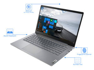 Lenovo thinkBook 14 G3 Laptop, 14" FHD Display, AMD Ryzen 7 5700U Upto 4.3GHz, 24GB RAM, 512GB NVMe SSD, Vega 8, HDMI, DIsplayPort via USB-C, Card Reader, Wi-Fi, Bluetooth, Windows 10 Pro (21A2009DUS)